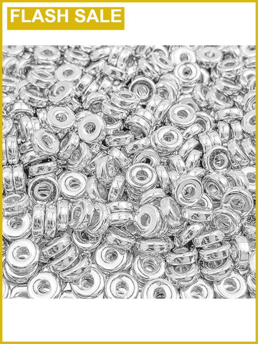 1000pcs 6mm Silver Flat Round Spacer Beads for Jewelry Making DIY Craft Supply